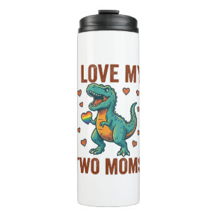 Garrafa Térmica Duas Mães Orgulho Camisa Vector T Design de Dinoss