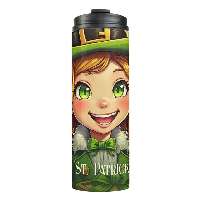 Garrafa Térmica Duende Alegre - Dia de São Patrício Sorte (Frente)