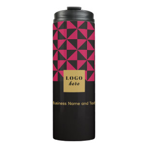Garrafa Térmica Duo preto e rosa - Logotipo comercial Tumbler térm