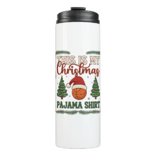 Garrafa Térmica É Basquete de Pijama de Natal Chapéu do Papai Noel