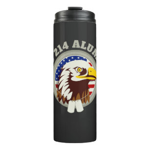 Garrafa Térmica Eagle Emblem USA Flag DD 214 Alumni Black