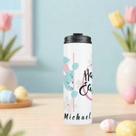 Garrafa Térmica Easter Blue Bunny Personalized Thermal Tumbler