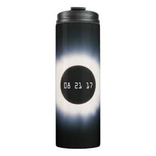 Garrafa Térmica Eclipse solar total em preto e branco