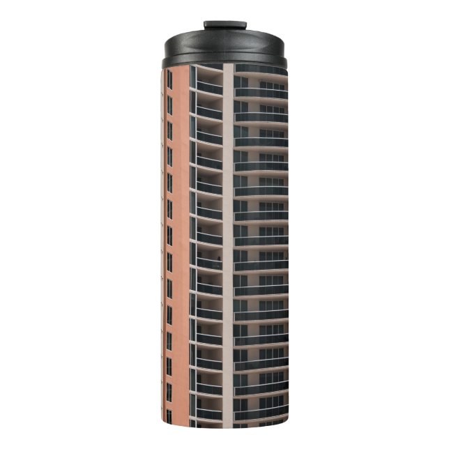 Garrafa Térmica Edifício castanho e negro de alto-relevo (Frente)