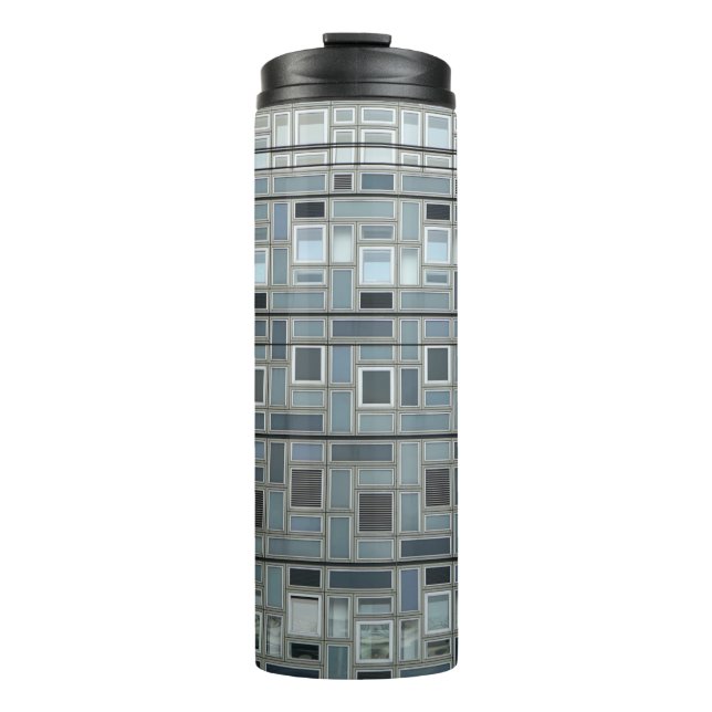 Garrafa Térmica Edifício de pintura na parede da cinza (Frente)