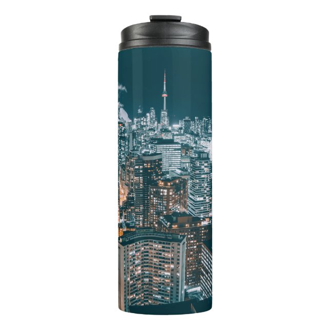 GARRAFA TÉRMICA  EDIFÍCIOS DE CIDADE NA VISÃO PRINCIPAL (Frente)