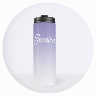 Garrafa Térmica (Editável) Cor Púrpura Leve e seu texto