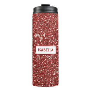 Garrafa Térmica Efeito de Textura de Brilho Vermelho Falso com Nom