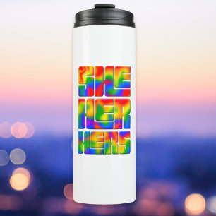 Garrafa Térmica Ela Seus Pronounes Rainbow