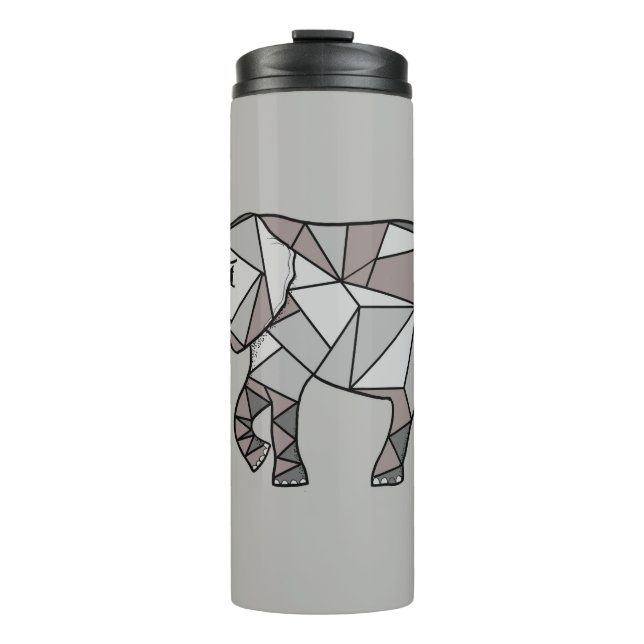 Garrafa Térmica elefante geométrico, cinza 2 de bispo (Frente)