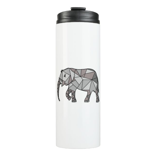 Garrafa Térmica elefante geométrico, cinza de bispo (Frente)