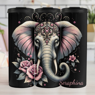 Garrafa Térmica Elefante: Lotus Rosa, Cabeça Floral