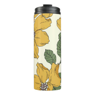 Garrafa Térmica elegância floral abstrato, fundo sem costura