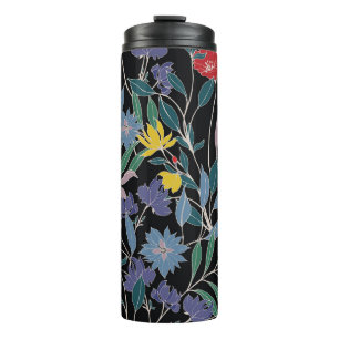 Garrafa Térmica Elegância Floral: Fundo da Vintage do Abstrato