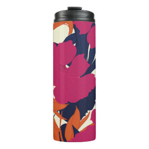 Garrafa Térmica elegância floral: padrão abstrato