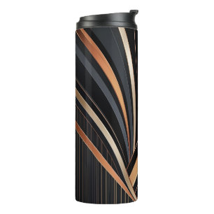 Garrafa Térmica Elegância Geométrica Metálica Art Déco