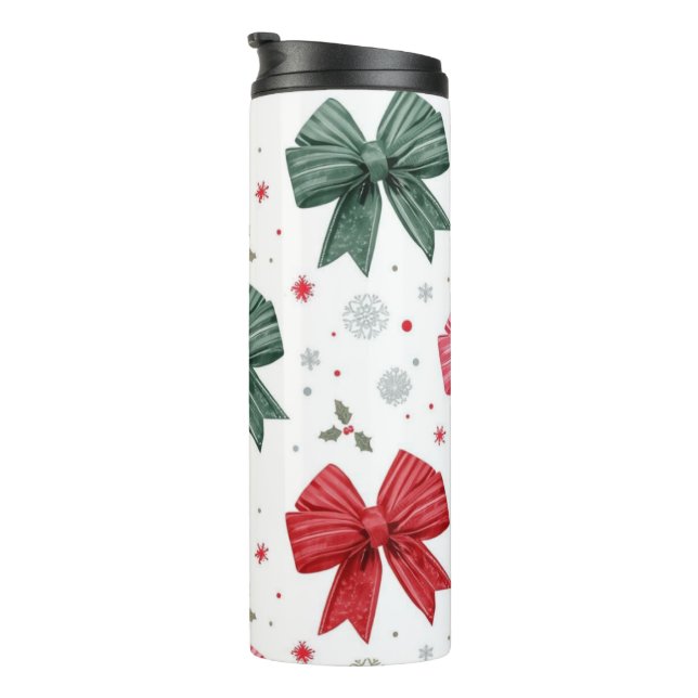 Garrafa Térmica Elegant Bow Christmas Tumbler for Her (Rotação à direita)