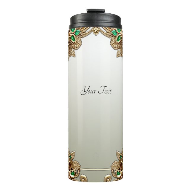 Garrafa Térmica Elegant Gold Ornate Thermal Tumbler (Frente)
