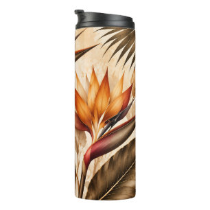 Garrafa Térmica Elegante Ave do Paraíso & Ginkgo Arte Botânica