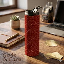 Elegante Design de Caixa Geométrica Dourada Vermel