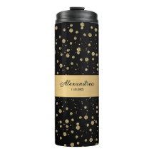 Elegante Dourado brilho preto personalizado