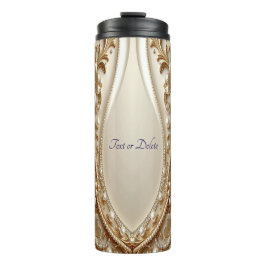 Garrafa Térmica Elegante Floral Ornata Dourada