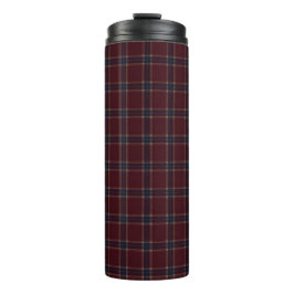 Garrafa Térmica Elegante Xadrez Burgundy e Azul Marinho Heritage