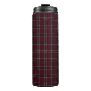 Garrafa Térmica Elegante Xadrez Burgundy e Azul Marinho Heritage