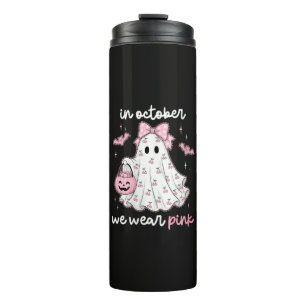 Garrafa Térmica em outubro usamos rosa fantasma Halloween