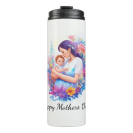 Garrafa Térmica Embraço Floral do dia de as mães