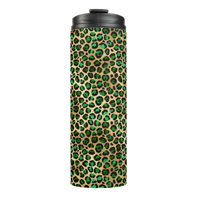 Garrafa Térmica Emerald e Dourado Safari Series Design 8 (Frente)