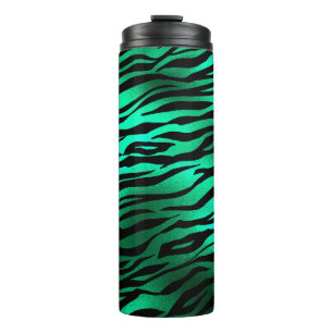 Garrafa Térmica Emerald Green Black Tiger Stripes Animais Selvagen