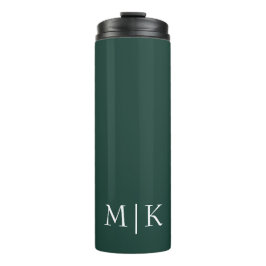Garrafa Térmica Emerald Green e White | Monograma Moderno