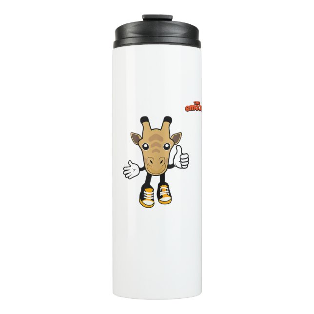 Garrafa Térmica emoji animais girafa para cima (Frente)