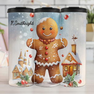 Garrafa Térmica Encanto de Inverno de Biscoito de Gengibre Sorride