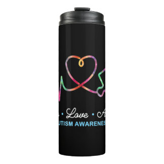 Garrafa Térmica Encerramento de string de desenhoAccept Autism Awa