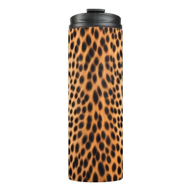 Garrafa Térmica Energia de Leopardo Selvagem – Moda Ousada com Est (Frente)