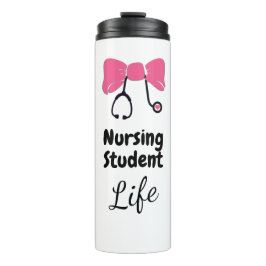 Garrafa Térmica Enfermagem Estetoscópio de Arco Rosa Estudante