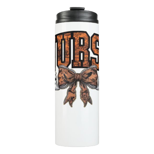 Garrafa Térmica Enfermeira de Halloween Arco Coquette Spooky Class (Frente)