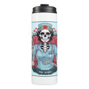 Garrafa Térmica Enfermeira Enfermeira Tarot Com Rosa Floral