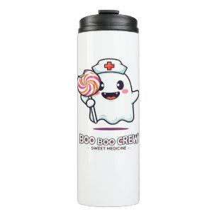 Garrafa Térmica Enfermeira Fantasma Bonita Boo Boo Crew Halloween