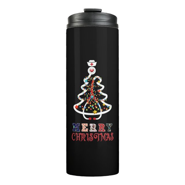 Garrafa Térmica Enfermeira presente Feliz Natal (Frente)