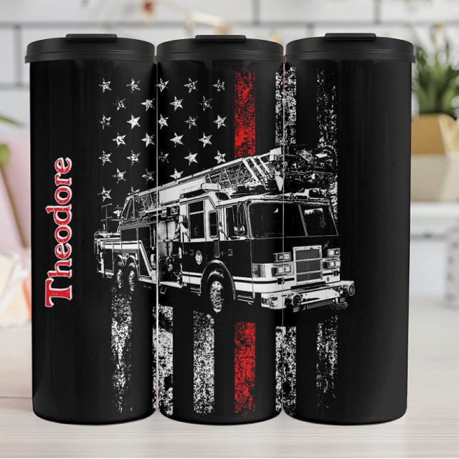 Garrafa Térmica Engine Over Thin Red Flag (Criador carregado)