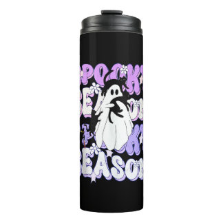Garrafa Térmica Engraçado Dizer "Spooky Season Halloween Cat Ghost