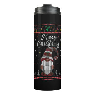 Garrafa Térmica Engraçado Gnomo Feliz Natal
