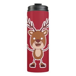 Garrafa Térmica Engraçado Reindeer nome personalizado e tumbler de