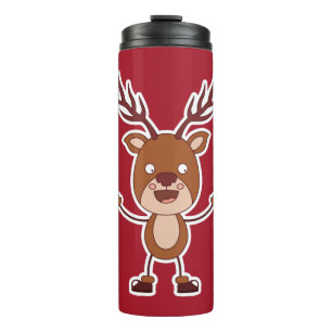 Garrafa Térmica Engraçado Reindeer nome personalizado e tumbler de