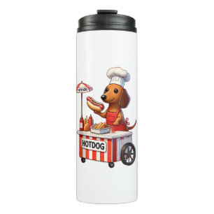 Garrafa Térmica Engraçado Weenie Dachshund Dog Sausage Hotdog Sand