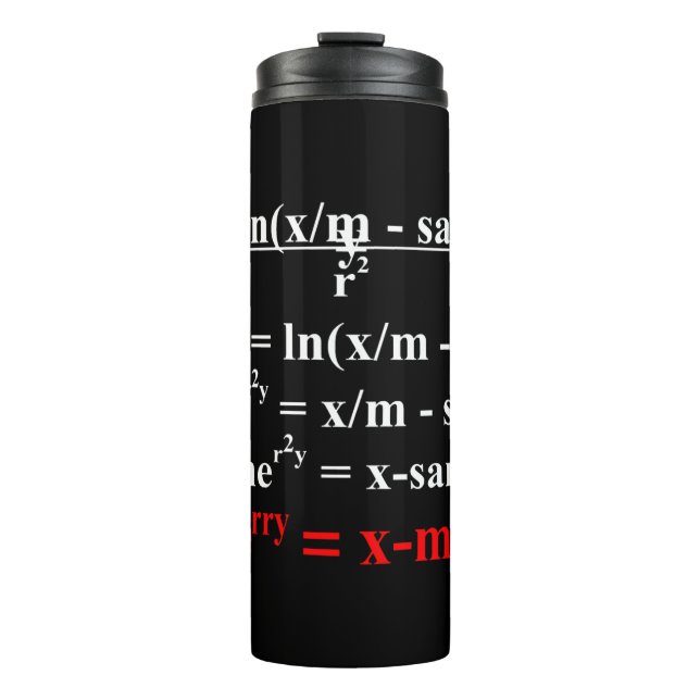 Garrafa Térmica Equação de Matemática Feliz Natal (Frente)