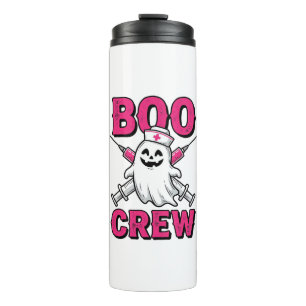 Garrafa Térmica Equipe Boo Enfermeira Fantasma Desenho Vetorial Ha